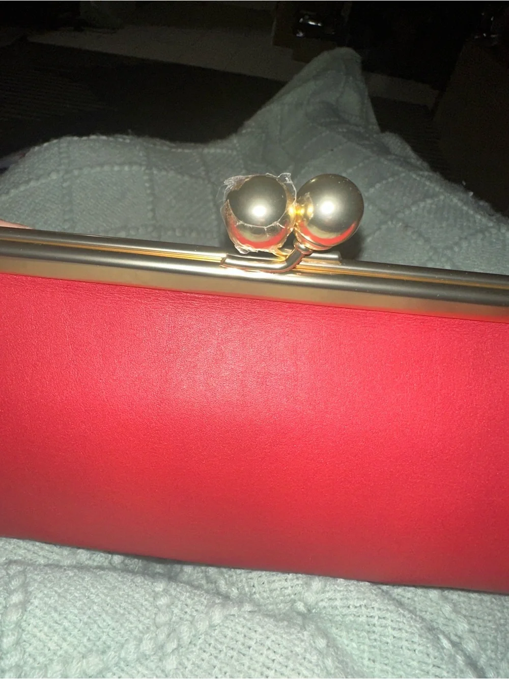 Coach Runway Kisslock 30 Frame Bag Sport Red Clutch Handbag with Gold Accent